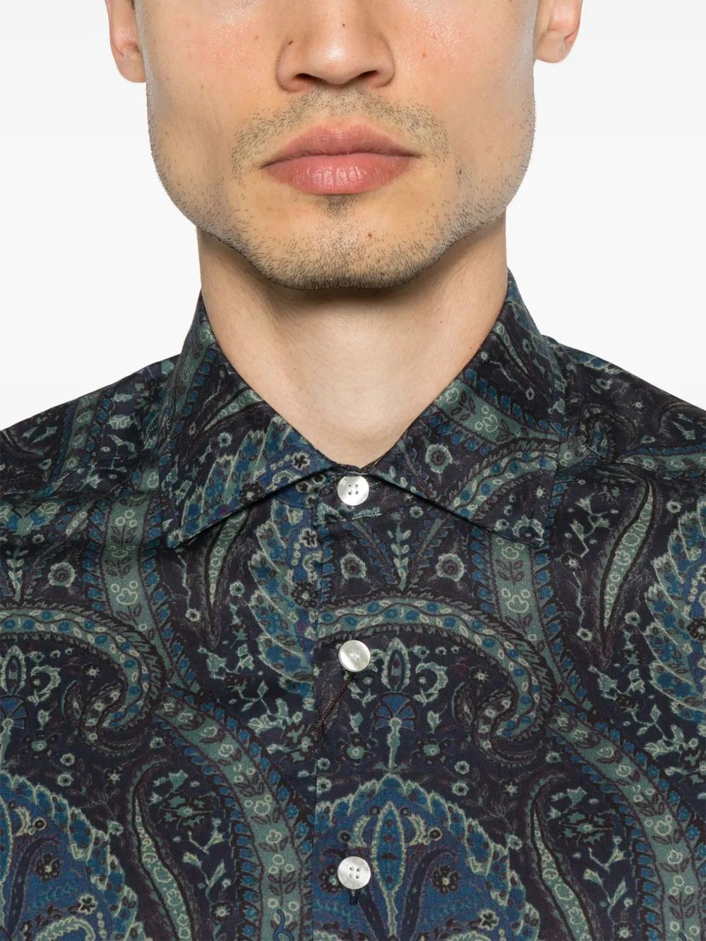ETRO Overhemd met paisley-print Blauw