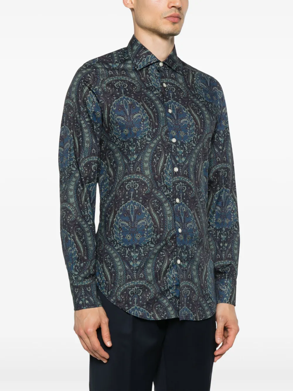 ETRO Overhemd met paisley-print Blauw