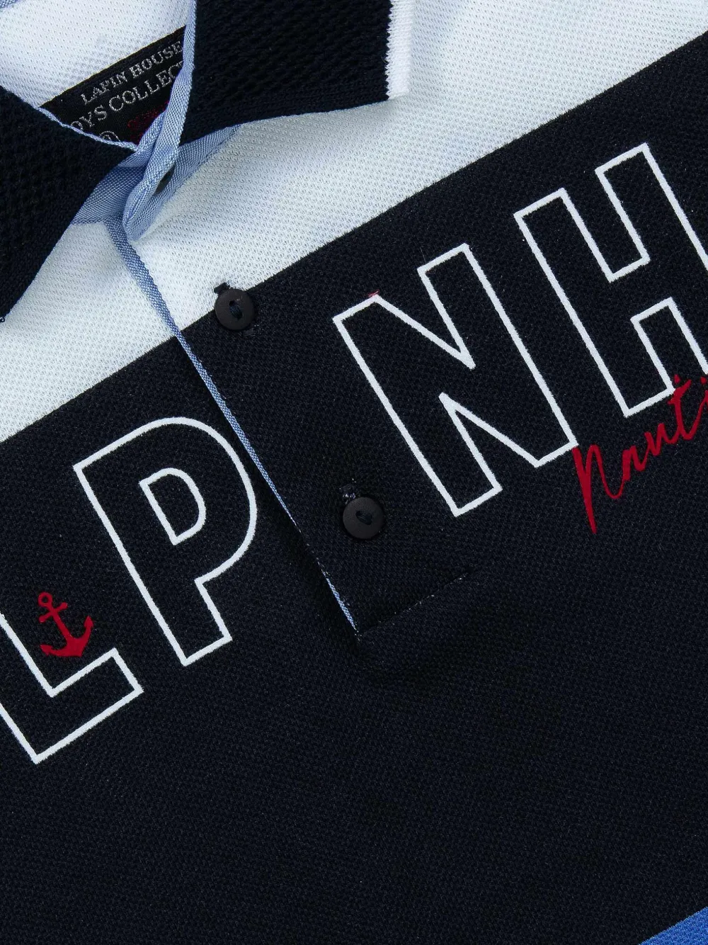 Lapin House Poloshirt met logoprint Blauw