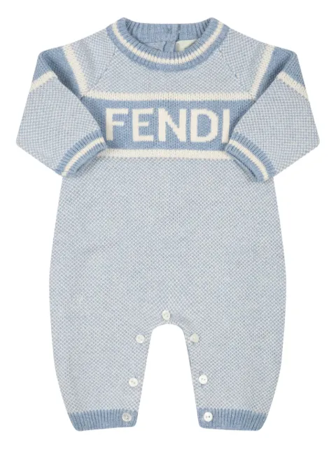 Fendi Kids logo-embroidered romper