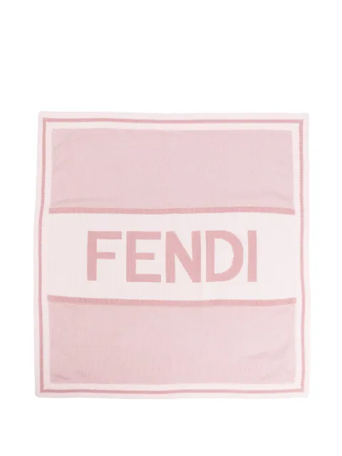 Fendi Kids بطانية جاكار بشعار الماركة