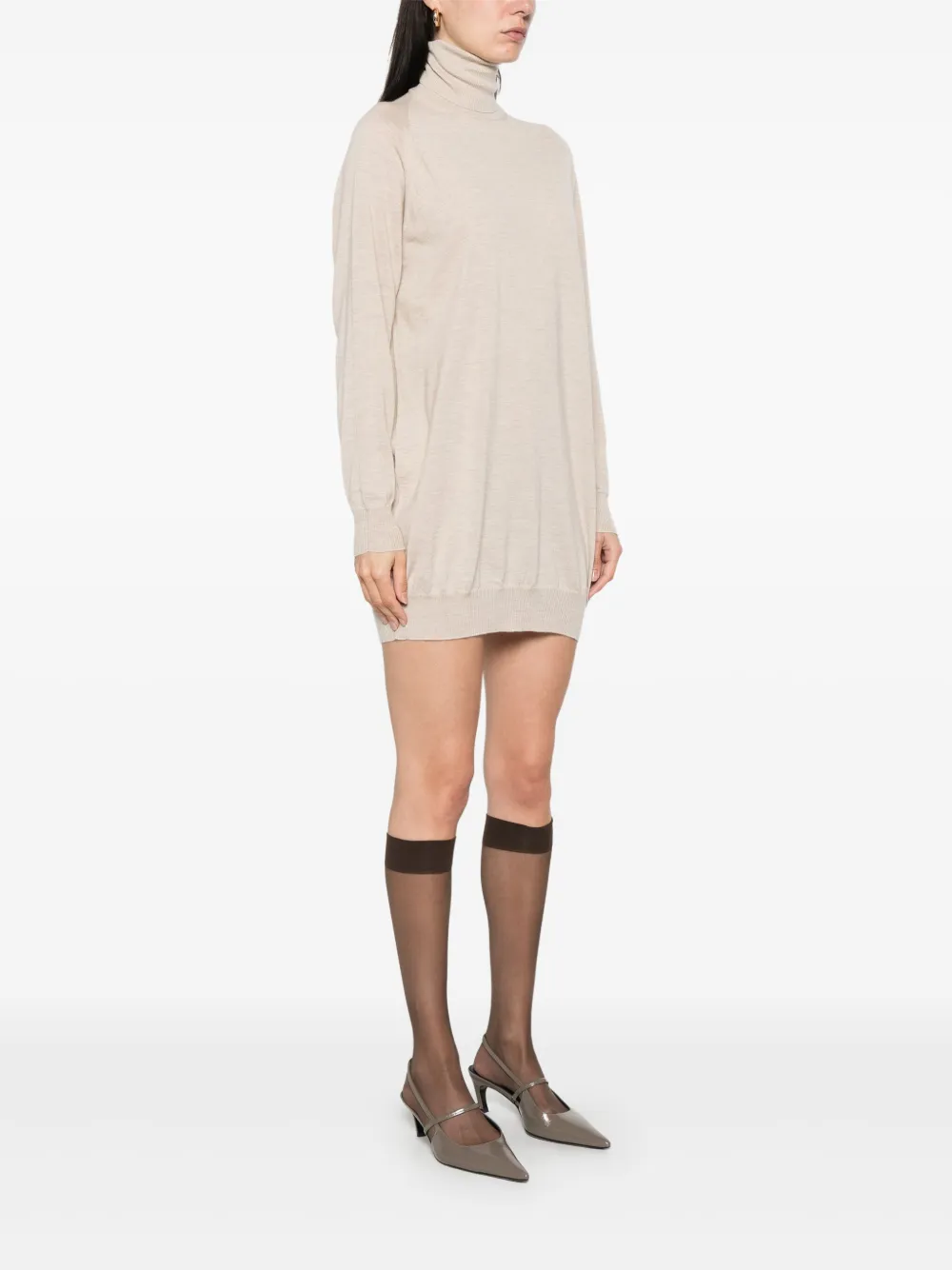 Max Mara Kasjmier mini-jurk Beige