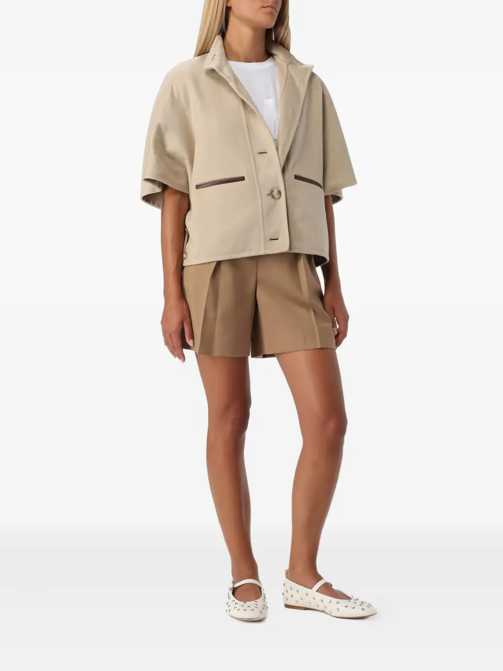 Max Mara pleated high-waisted shorts - Bruin