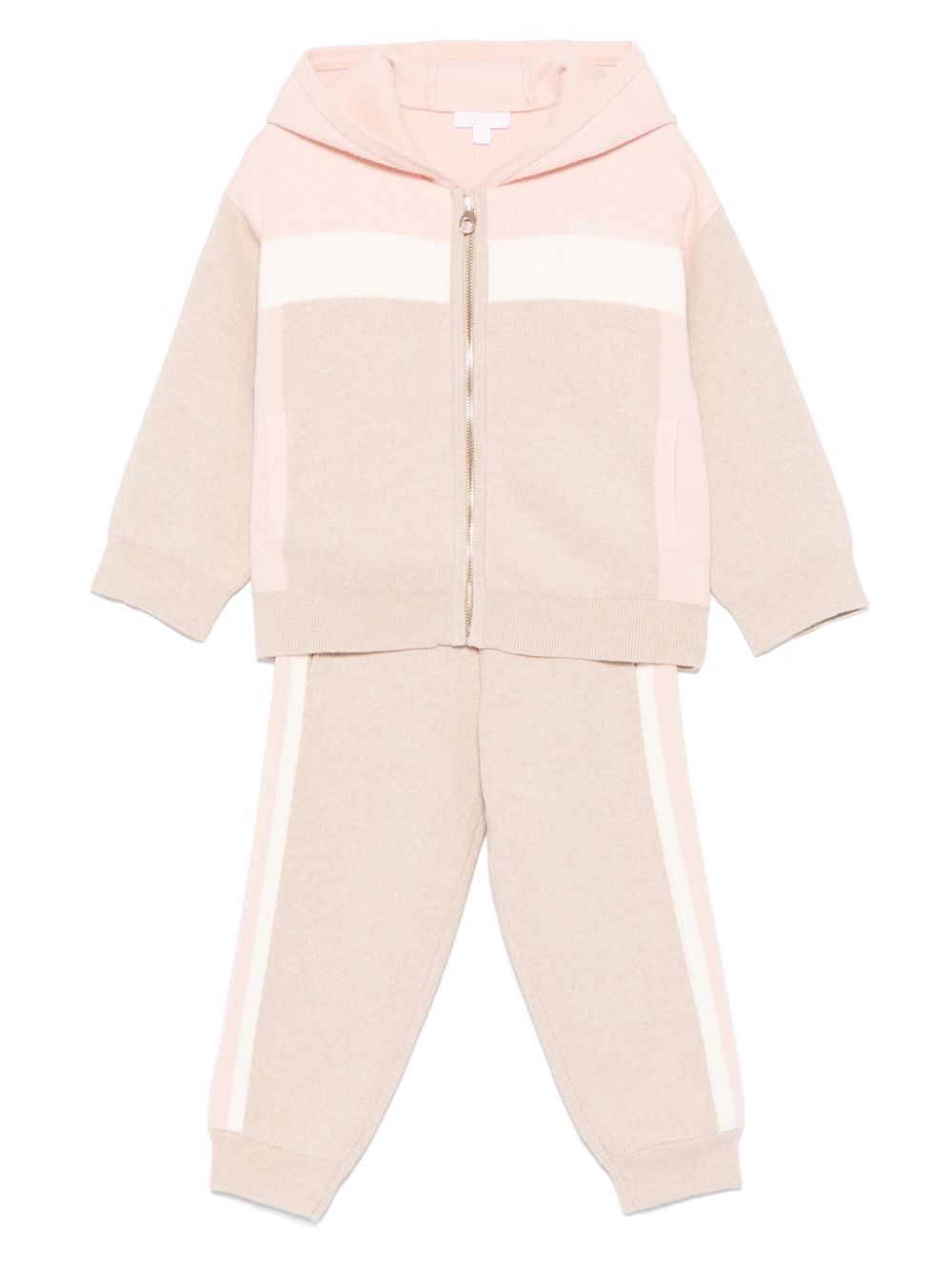 Chloé Kids logo-embroidered tracksuit - Neutrals