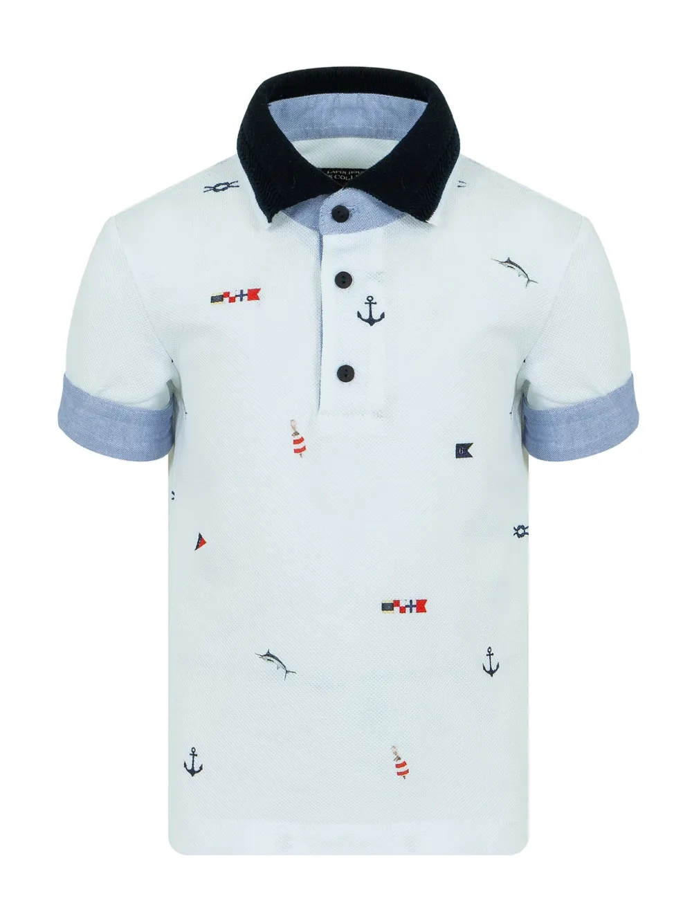 Lapin House Poloshirt met borduursels Blauw