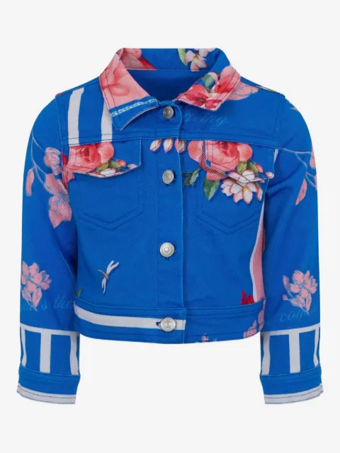 Lapin House veste en jean à fleurs