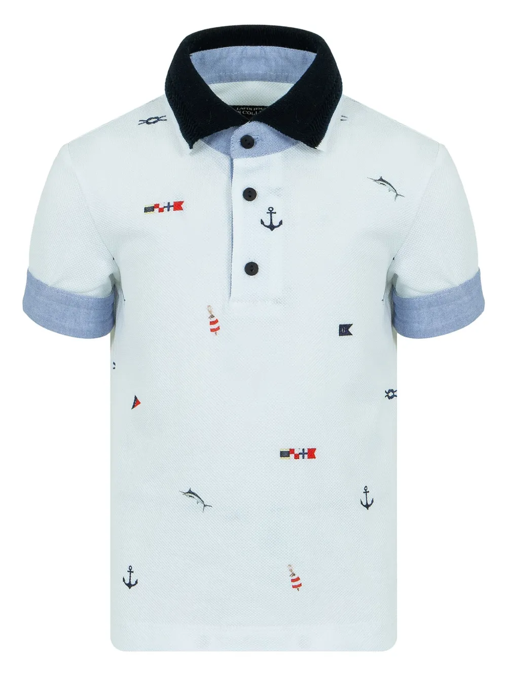 Lapin House Poloshirt met logoprint Blauw