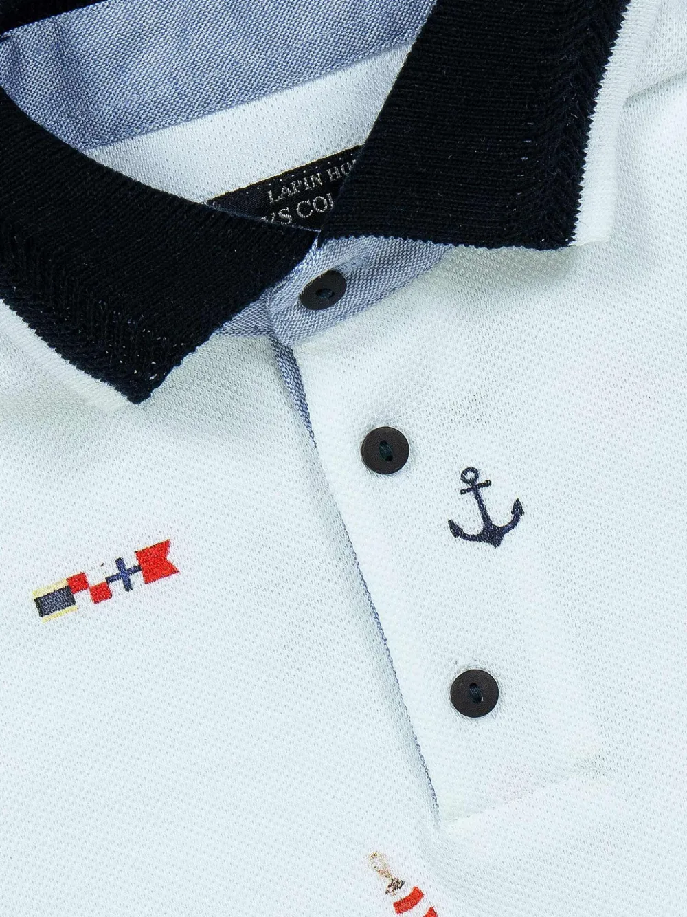 Lapin House Poloshirt met logoprint Blauw