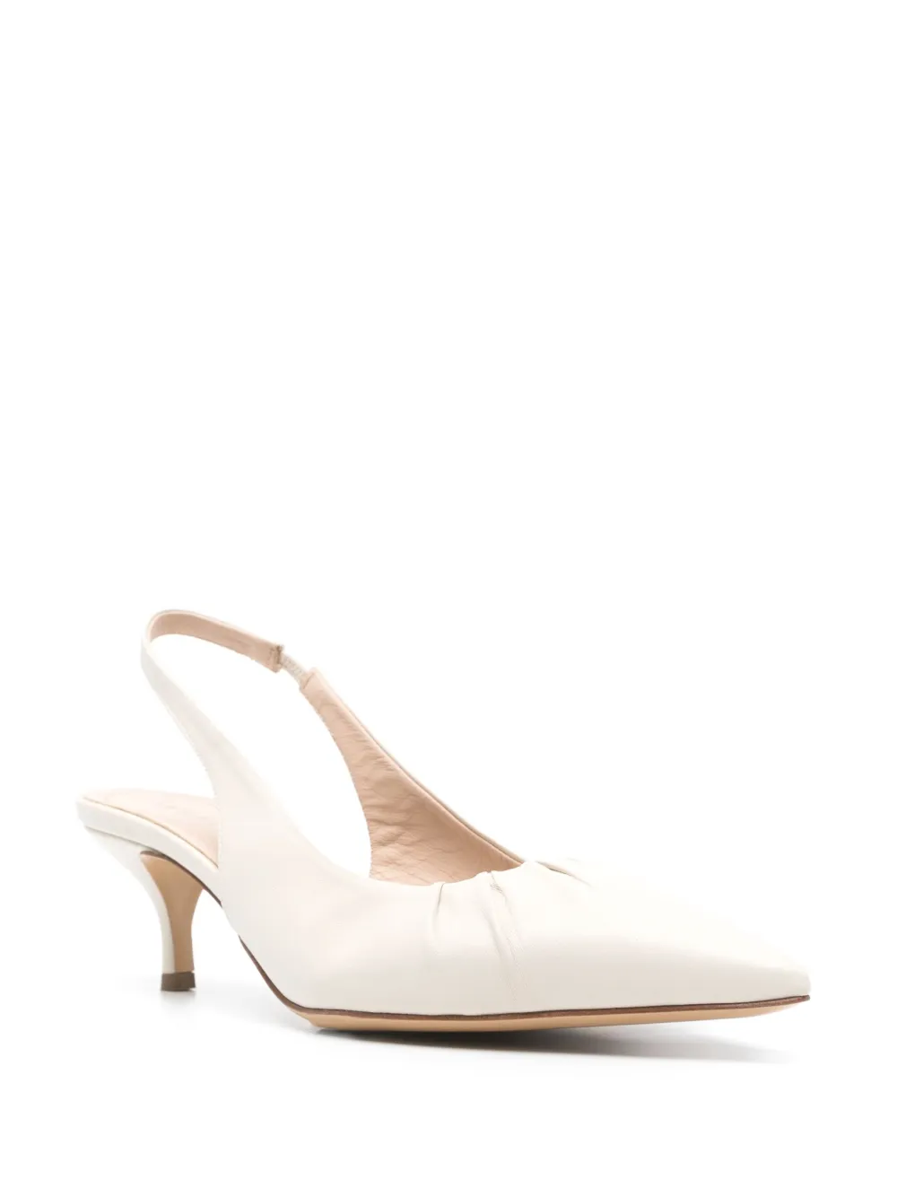 Fabiana Filippi 70mm leather slingback pumps - Beige