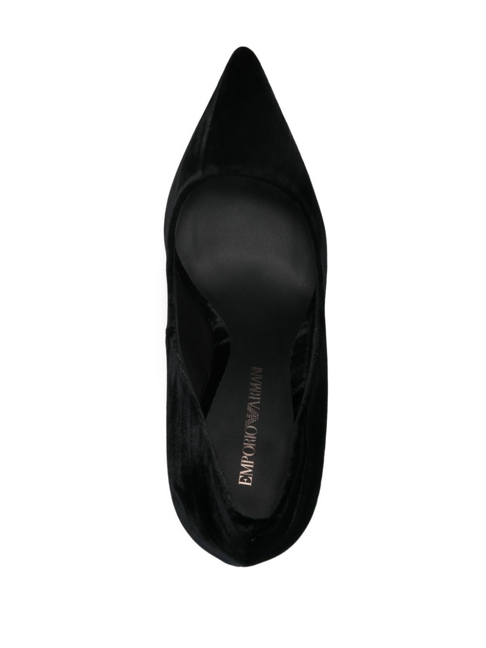 Shop Emporio Armani 95mm Velvet Pumps In Black