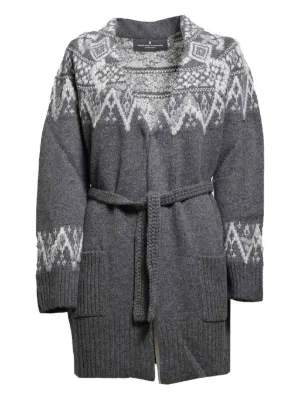 Ermanno Scervino カーディガン　L Ermanno Scervino アーガイル カシミアカーディガン | ブラック