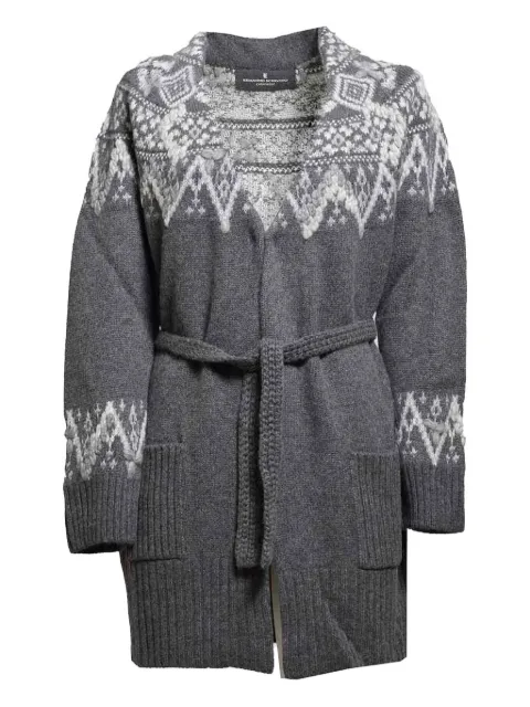 Ermanno Scervino fair-sle belted cardigan