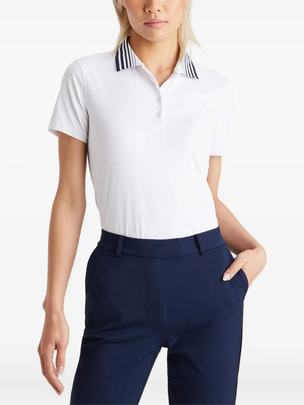 G/fore Pleated Collar Polo In White