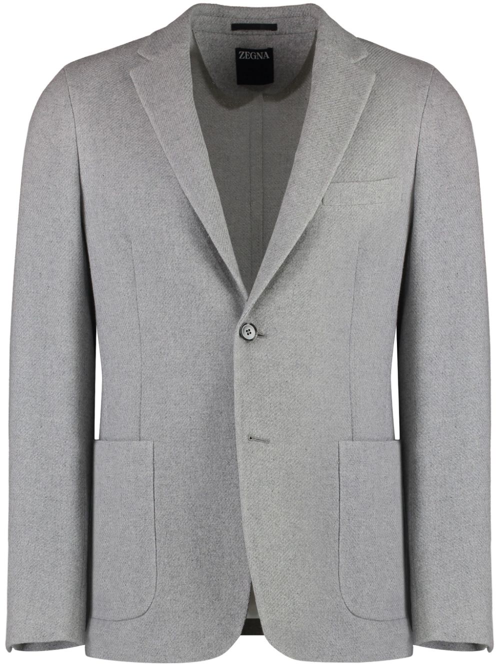 Shop Zegna Single-breasted Blazer In Grey