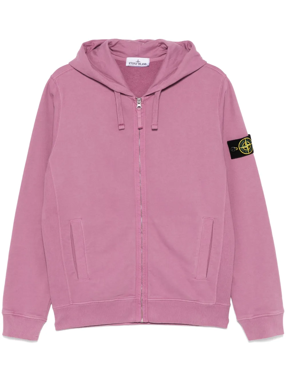 Pink stone island zip hoodie deals
