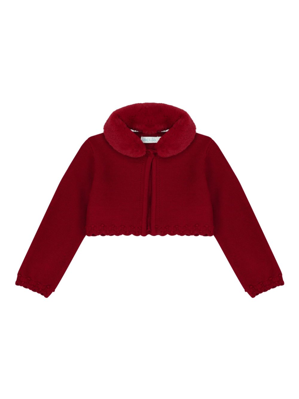 Abel & Lula logo-charm cardigan - Red