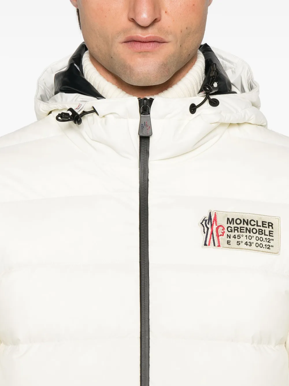 Moncler Grenoble Gewatteerd jack met rits Wit