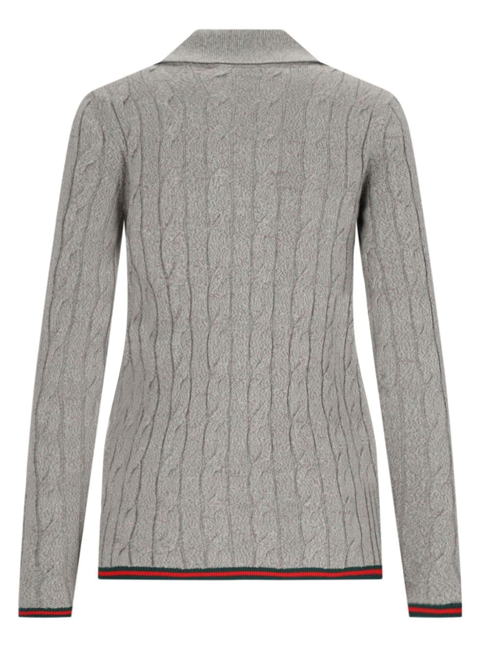 Gucci ribbed-trim cable-knit top - Grijs