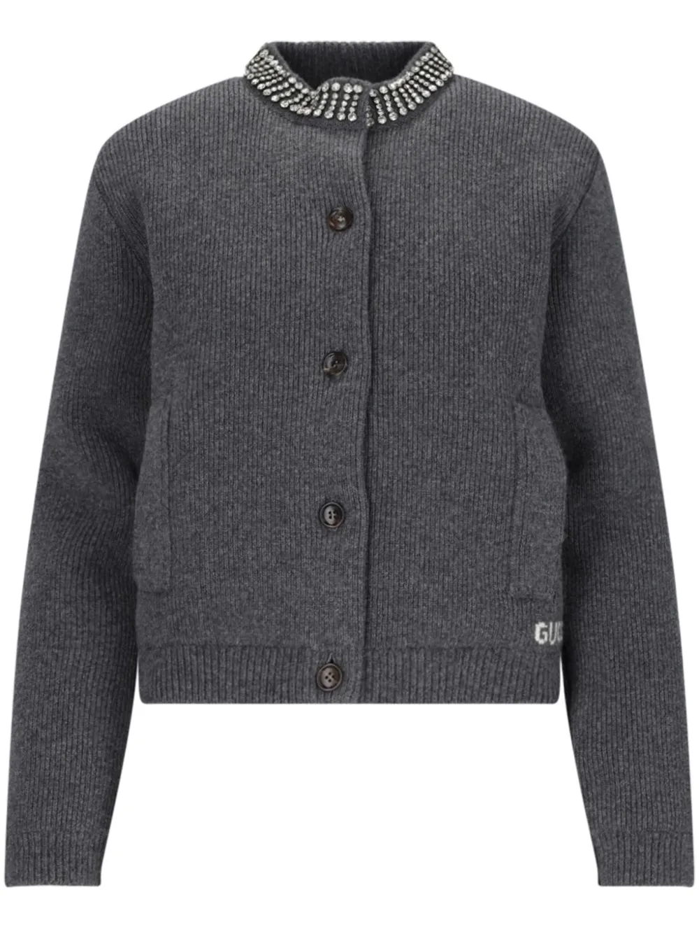 Gucci Gewatteerd ribgebreid vest Grijs