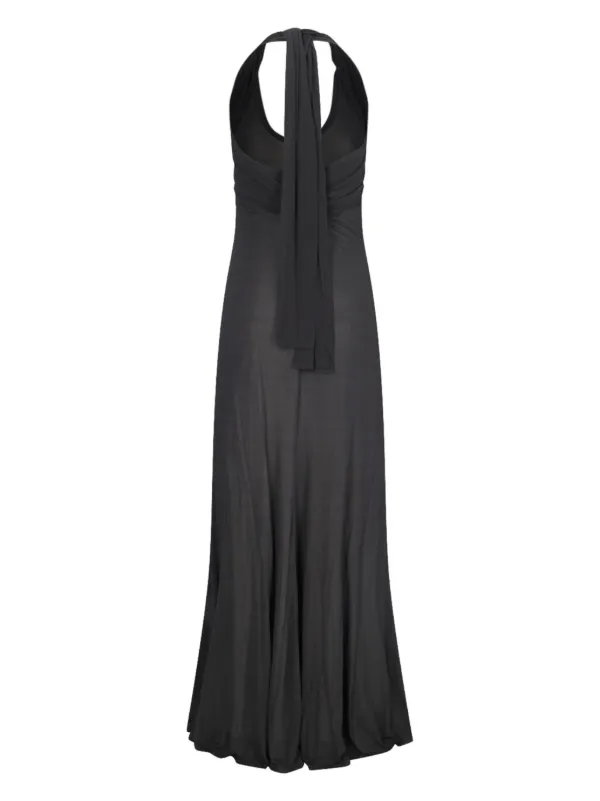 chinese dress ladies LONG-SLEEVE HALTER DRESS BLACK main image 0