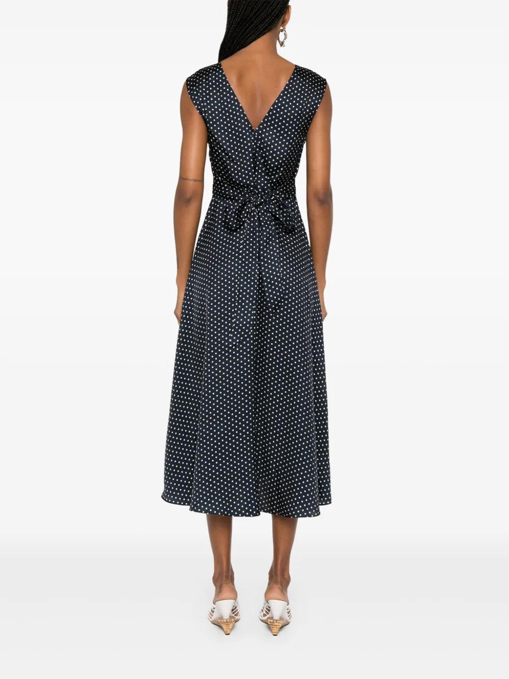 Shop Doen Tahlia Midi Dress In 蓝色
