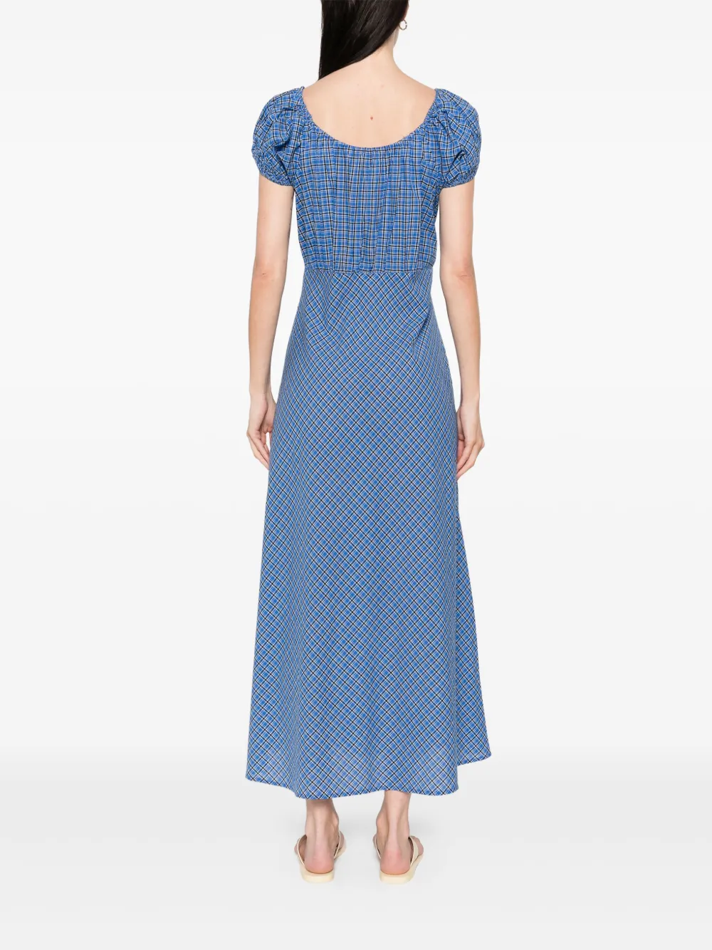 Shop Doen Sofia Midi Dress In Blue