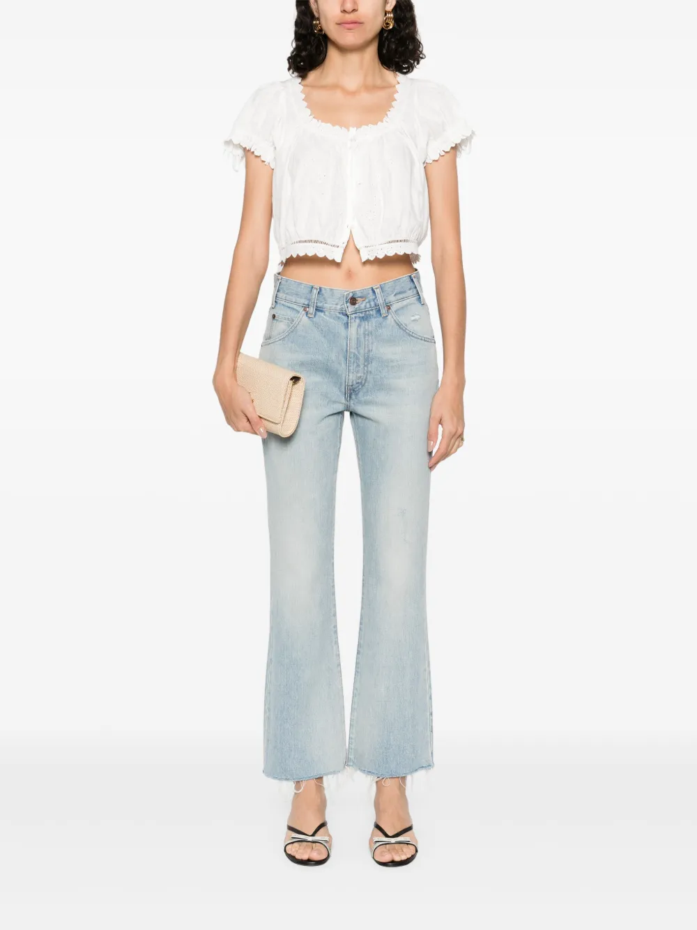 DÔEN Nera ruffled blouse - Wit