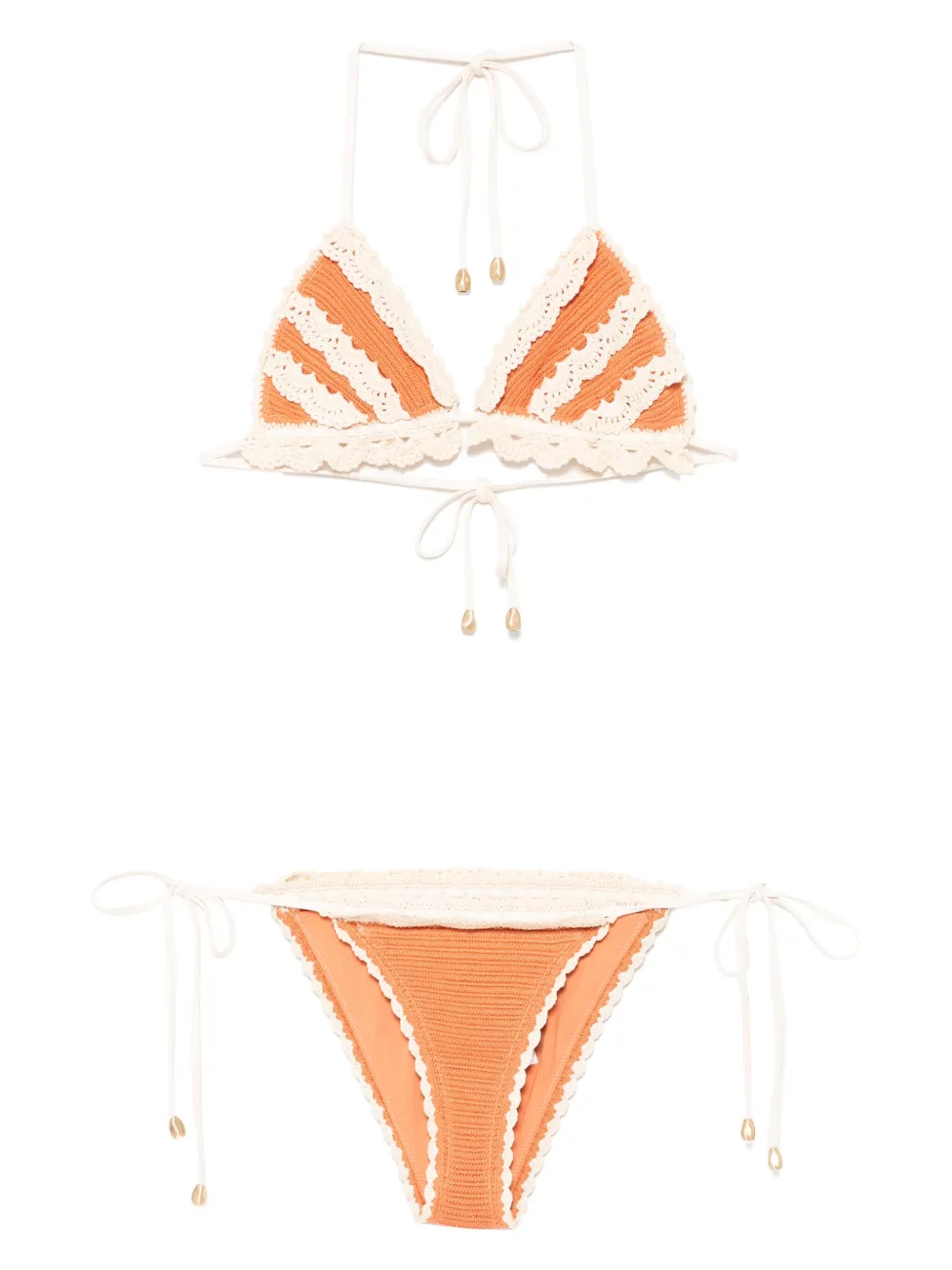 ZIMMERMANN Wylie gebreide bikini Oranje