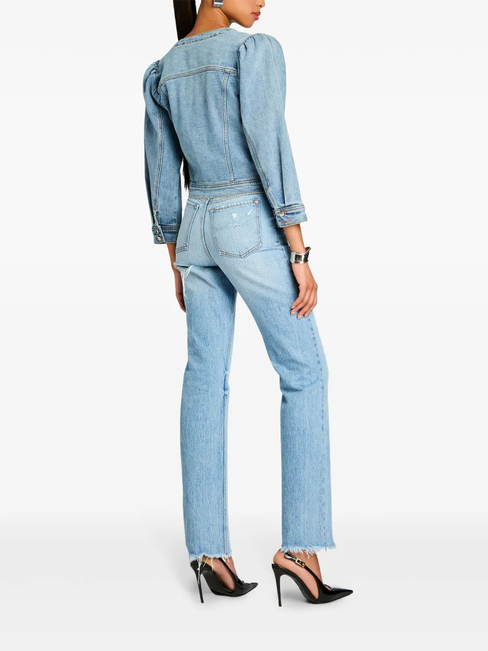 Shop Retroféte Tasha Denim Jacket In Blue