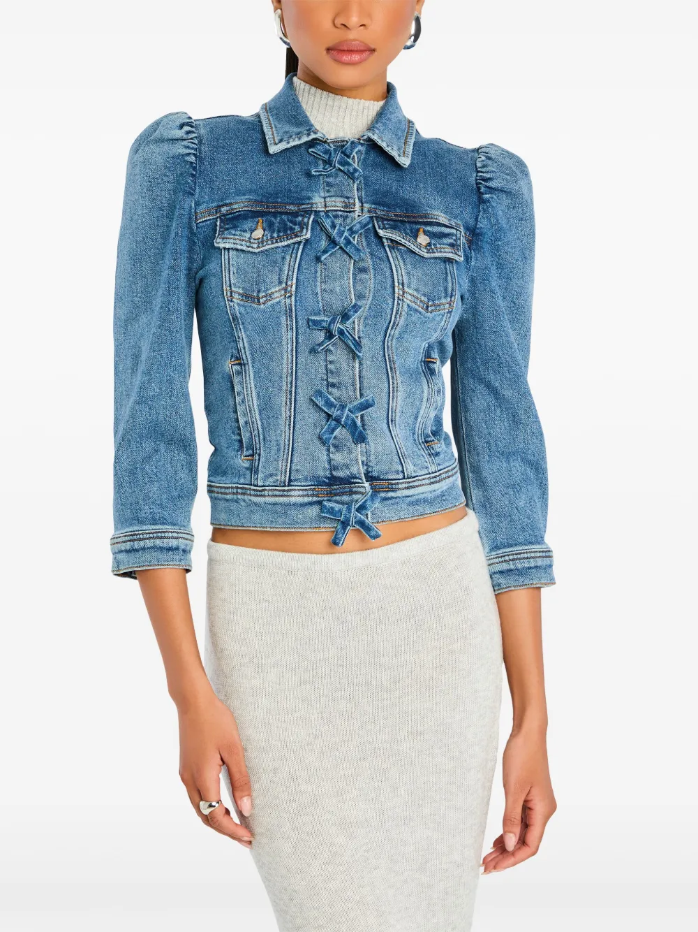 Retroféte Mauve Denim Jacket In 黑色