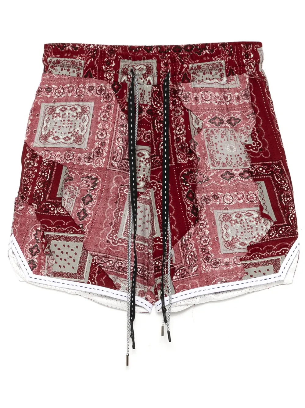 Mostly Heard Rarely Seen Cut-Me-Up shorts met paisley-print Rood