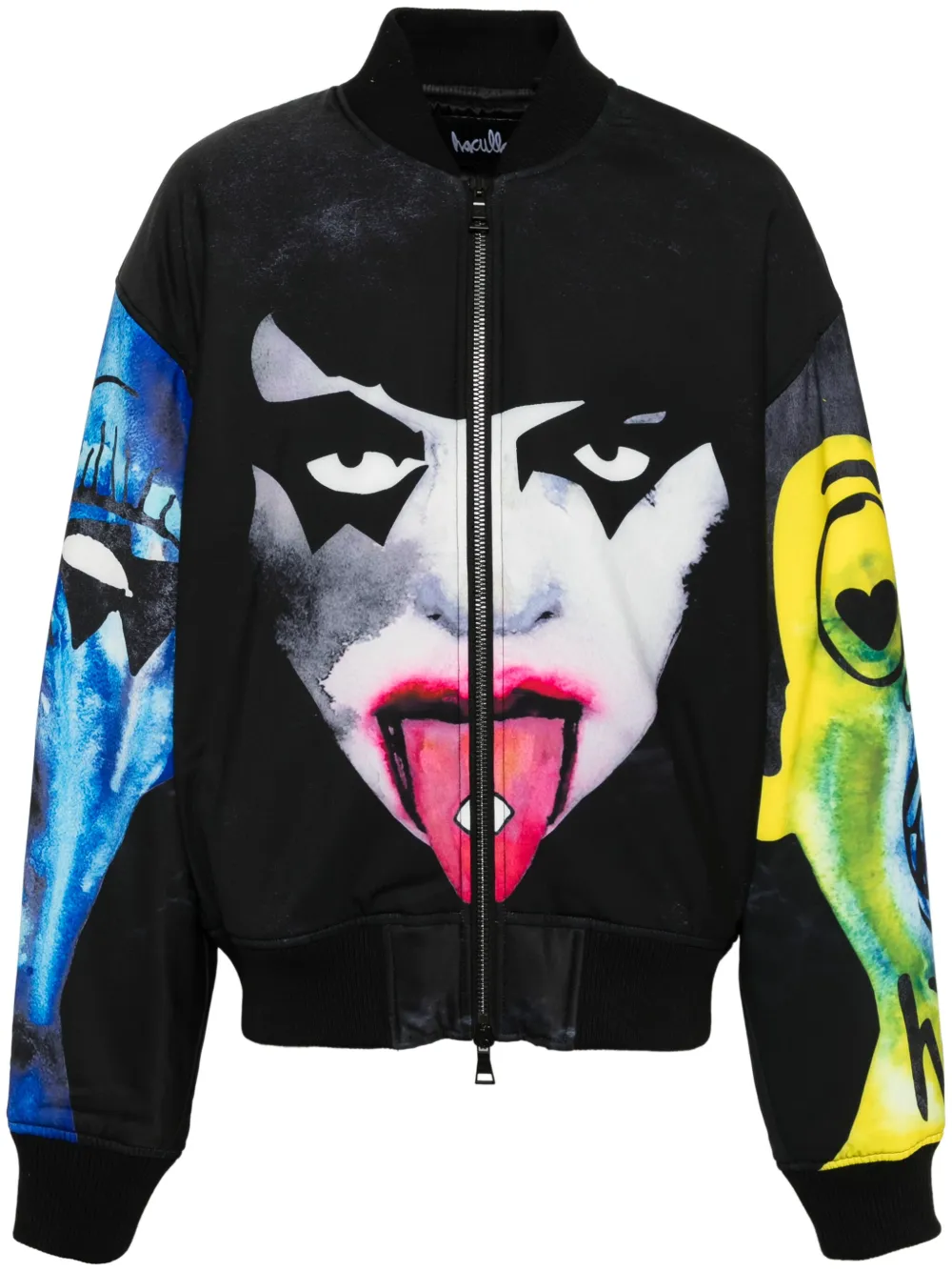 graphic-print bomber jacket