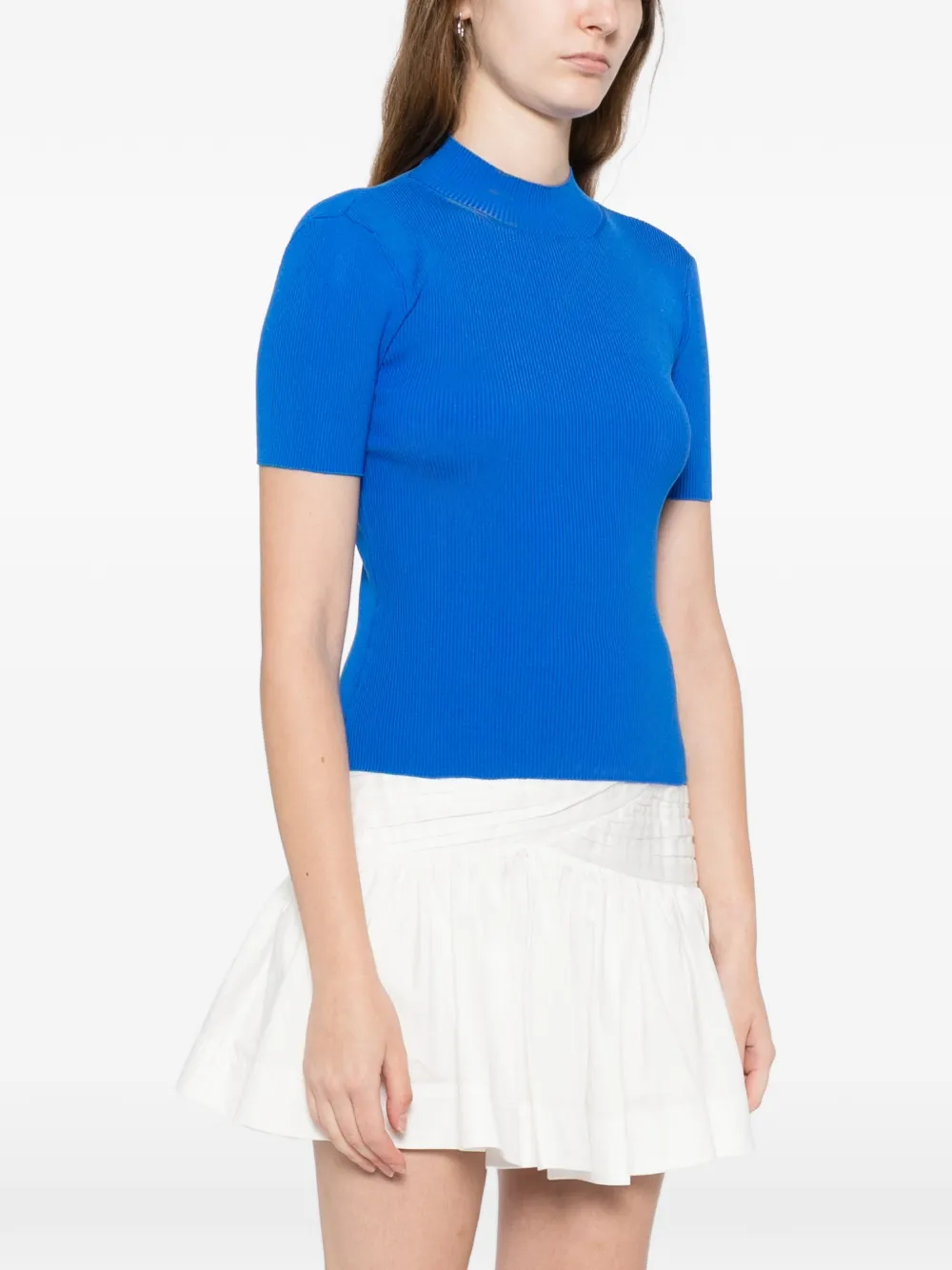  Oscar De La Renta Turtleneck Top - Blue 
