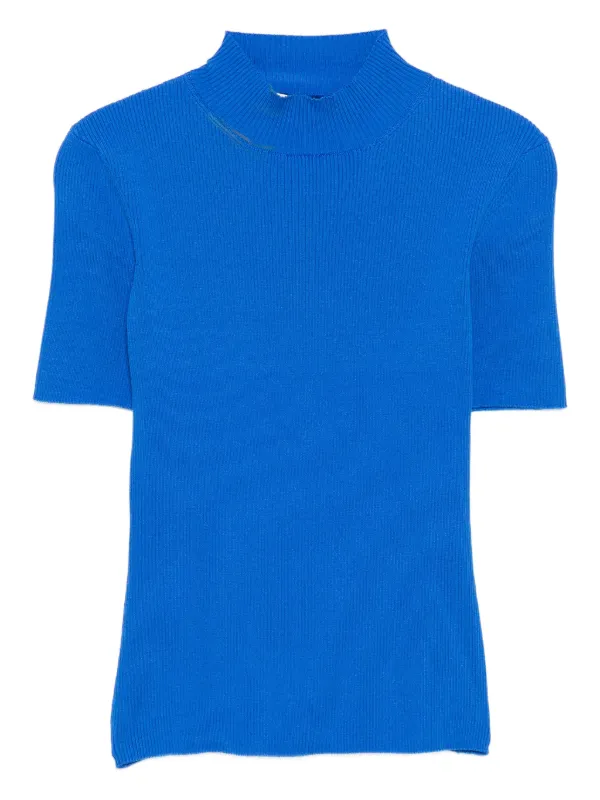 Oscar de la Renta Turtleneck Top in Blue