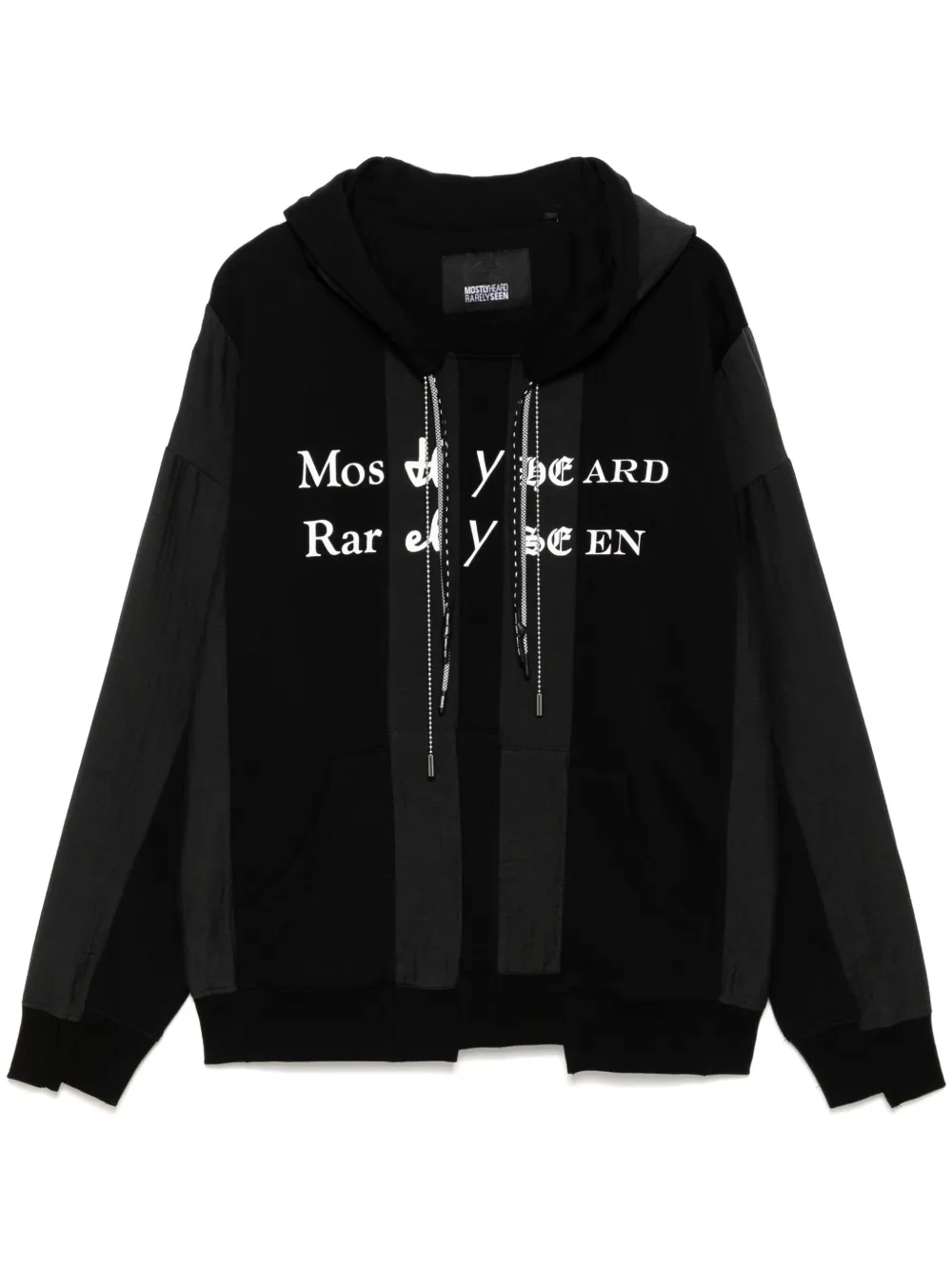 Mostly Heard Rarely Seen Spliced Luxury Mock hoodie Zwart