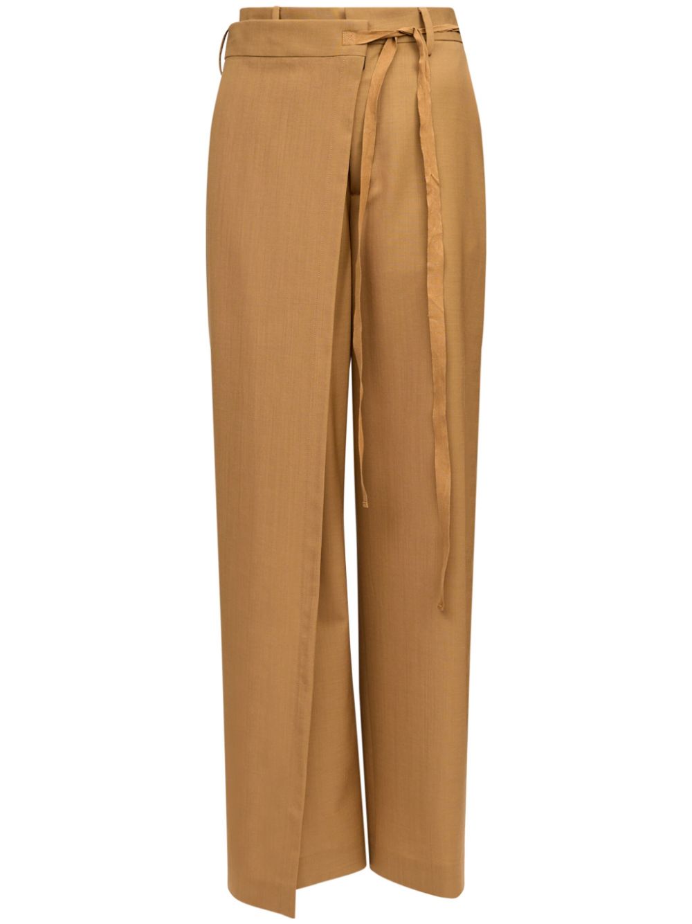 wrap-design flared trousers