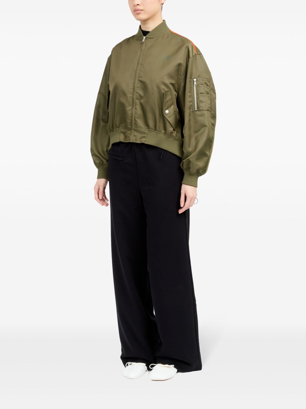 MM6 Maison Margiela logo-print zip-up jacket Women