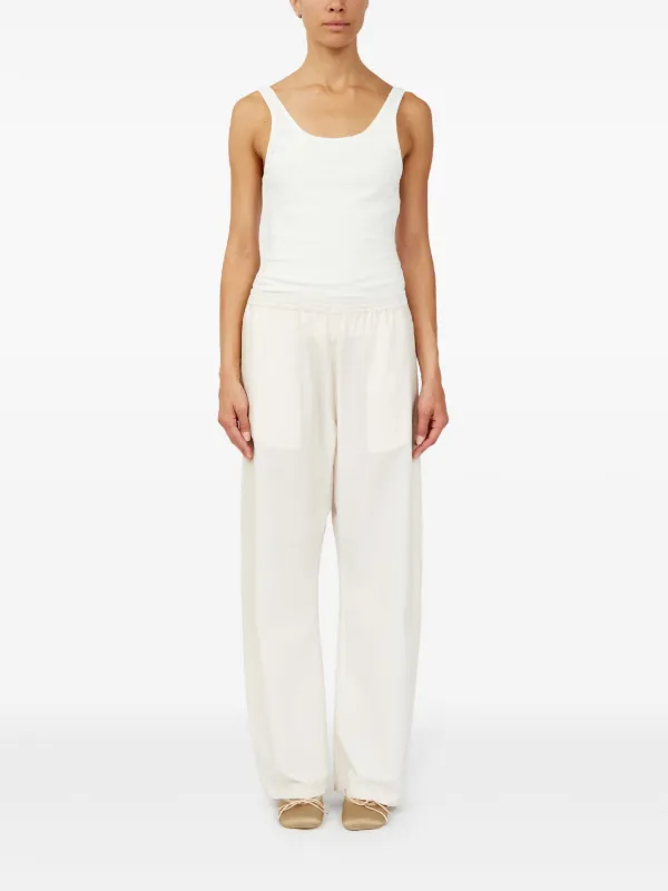 MM6 Maison Margiela Cotton Flared Trousers | White | FARFETCH OM