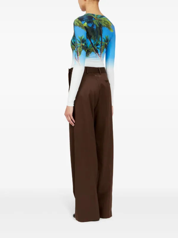 MM6 Maison Margiela single-stitch Logo Trousers | Brown