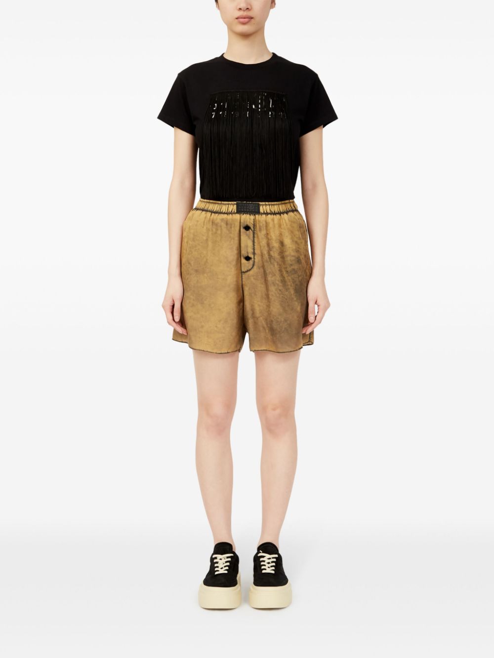 MM6 Maison Margiela Gerafelde shorts - Beige