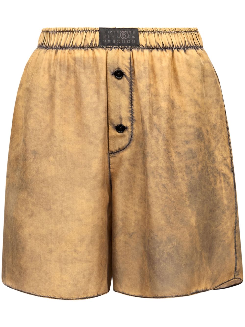 distressed-finish shorts