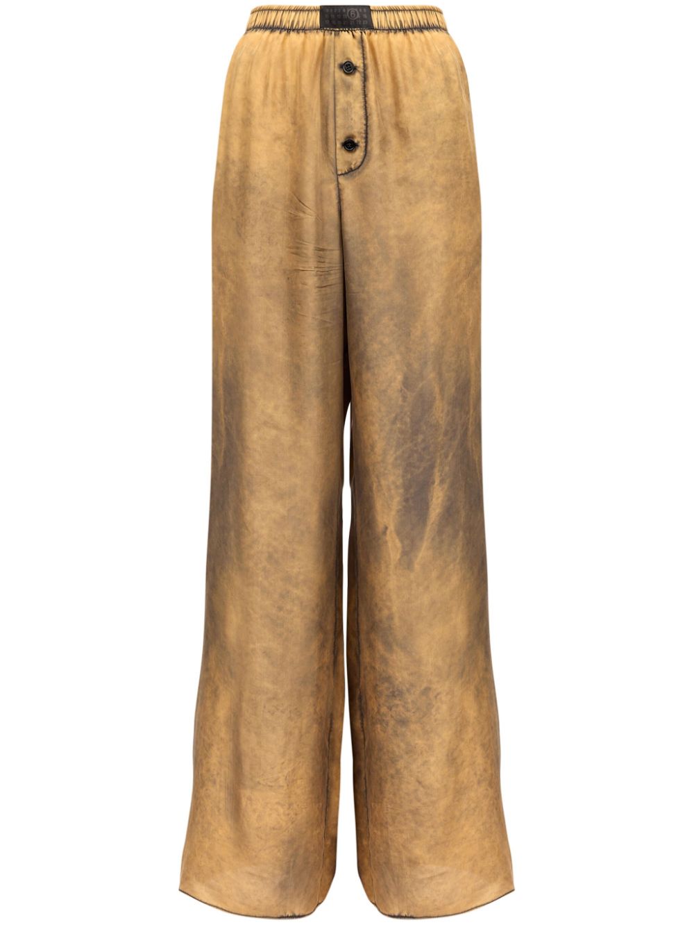 distressed-finish flared trousers