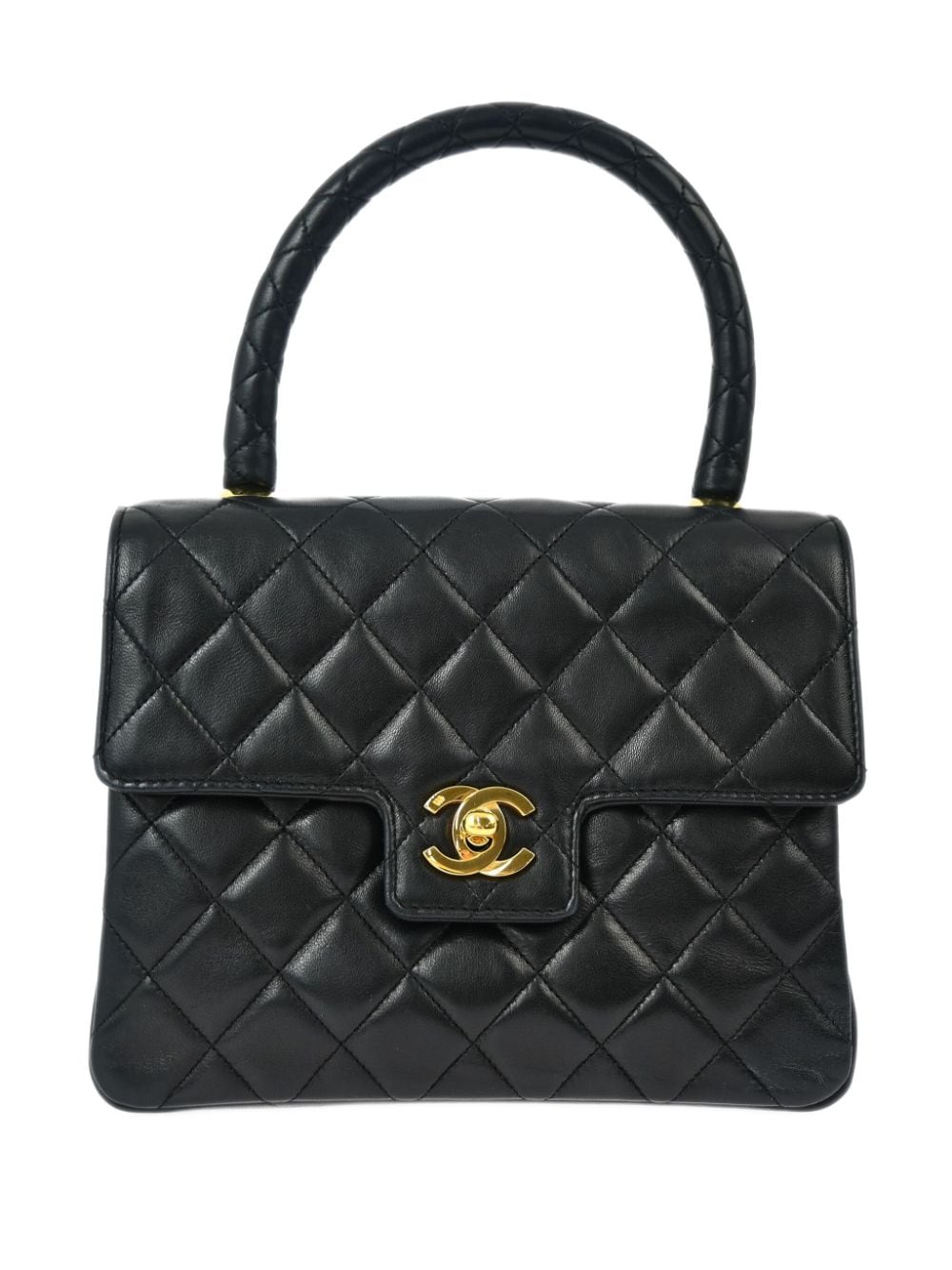 Pre-owned Chanel 1990 Flap Handbag In Black