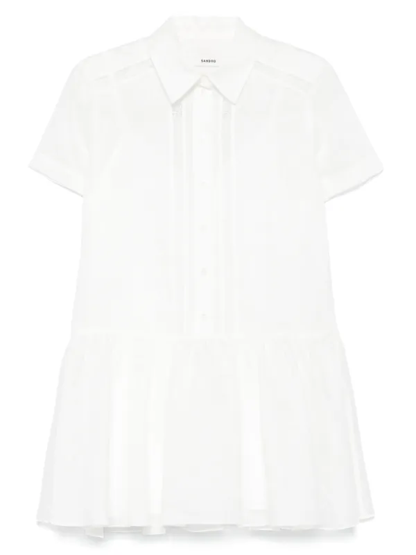 SANDRO レースディテール ミニドレス | ホワイト | FARFETCH JP