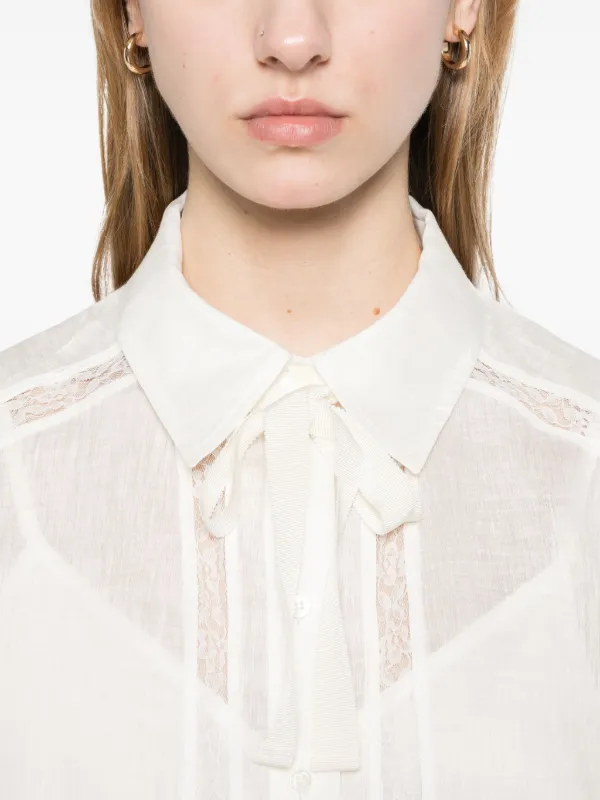 SANDRO ティアーズレースミニドレス SANDRO レースディテール ミニドレス | ホワイト | FARFETCH JP
