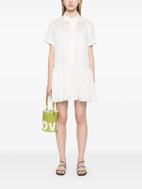 SANDRO ティアーズレースミニドレス SANDRO レースディテール ミニドレス | ホワイト | FARFETCH JP