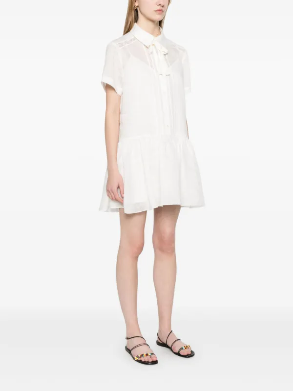 SANDRO ティアーズレースミニドレス SANDRO レースディテール ミニドレス | ホワイト | FARFETCH JP