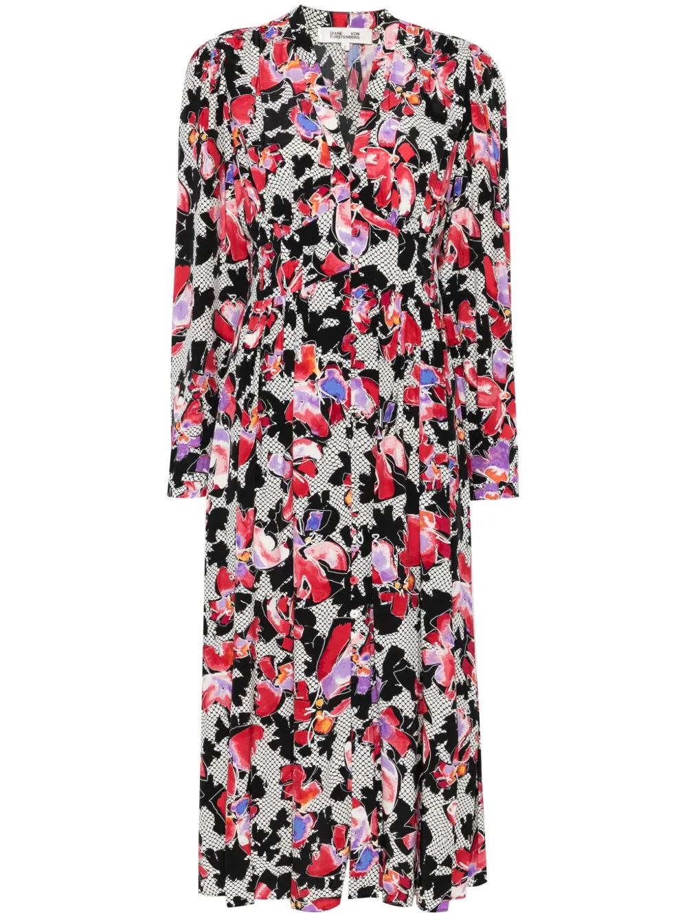 DVF Diane von Furstenberg Erica midi-jurk Rood