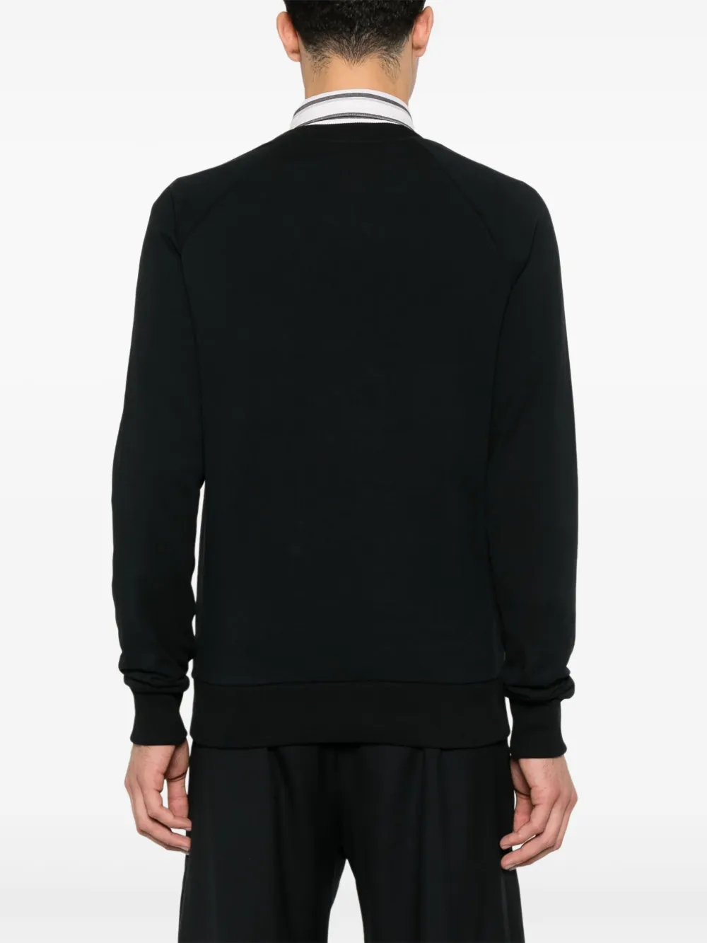 Shop Balmain Flocked-logo Sweatshirt In Black