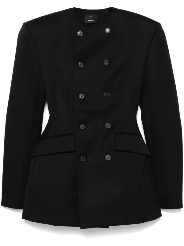 black double breasted blazer dress Black Double Breasted Slim Velvet Blazer Dress
